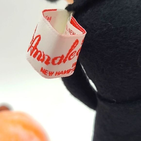 Rare Vintage Halloween '96 Annalee Doll Boy Elf Black Clothing With Pumpkin - Picture 4 of 7